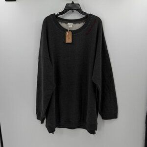 Natural Life Women's Be the Change Split Side Sweatshirt - Gray - L/XL - NWT